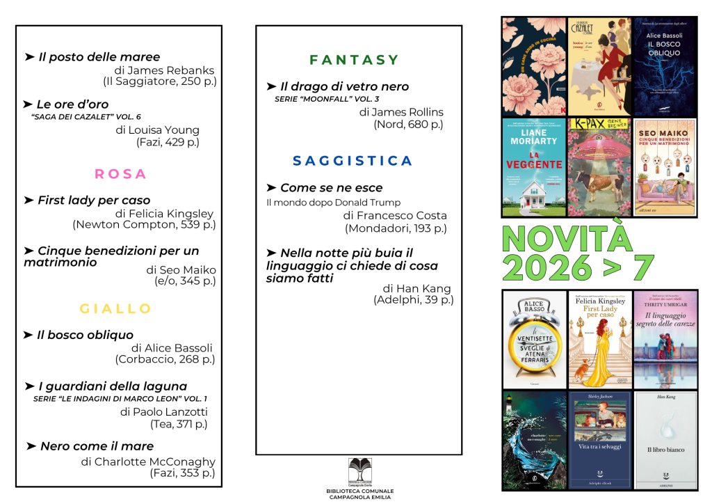 Elenco degli ultimi acquisti della Biblioteca Comunale
